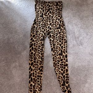 M/L strapless cheetah jumpsuit